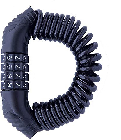 UiiziC Candado para cable de bicicleta, candado de viaje portátil de 4.9 pies, mini candado de bicicleta antirrobo de seguridad de 4 dígitos, cable de bloqueo de combinación retráctil para cochecitos