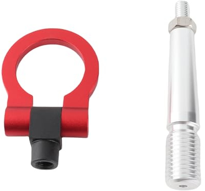 Gancho de Remolque atornillado, Gancho de Remolque para Parachoques Delantero de Coche Estilo JDM Tornillo en Pista Anillo de Remolque de Carreras Apto para FX35 / FX45 / FX50 QX7(Rojo)