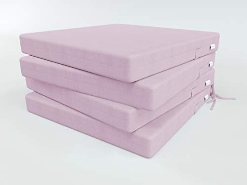 ALOHA Stuhlauflage Stuhlkissen Sitzkissen für Küche, Gartenstuhl oder Esszimmerstuhl Stuhl Kissen für Stühle in Haus und Garten (Pink / 40x40x4cm / 4 Stück)