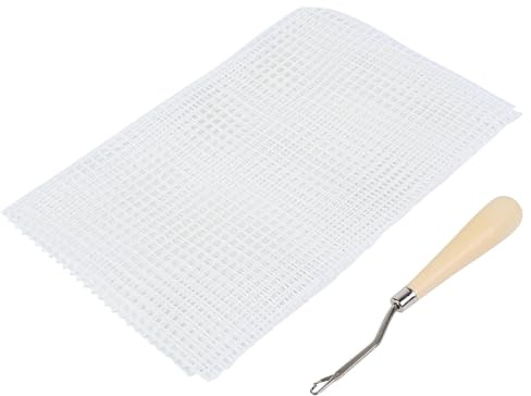 Jeanoko Alfombra de Tejer Hogar DIY Hecho a Mano Crochet Alfombra Alfombra Tejido de Malla Accesorios de Tela Herramientas(50x50cm)