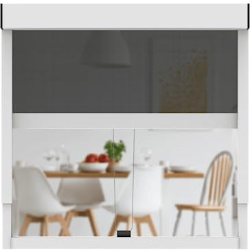 CLIP'N'SHADE Weiß - Aussenrollo gegen Hitze, Jalousie, Sichtschutz und Abdunkelung für Fenster, Hitzeschutz Rollo ohne Bohren (Breite: 60 cm, Höhe: 91-142 cm, Transparent)