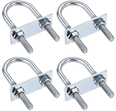 sourcing map 4 Satz M8 Runde U-Bolzen Bügelbolzen Bügelschrauben Stahl 31mm Innenbreite 90mm Länge mit Mutternrahmen und Befestigungselementen