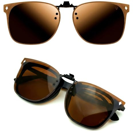 CREYESTAL Polarisiert Sonnenbrillen Aufsatz Brille, Sonnenbrille Clip, Anhebbar und Ultraleicht, Herren, Damen 100% UV400