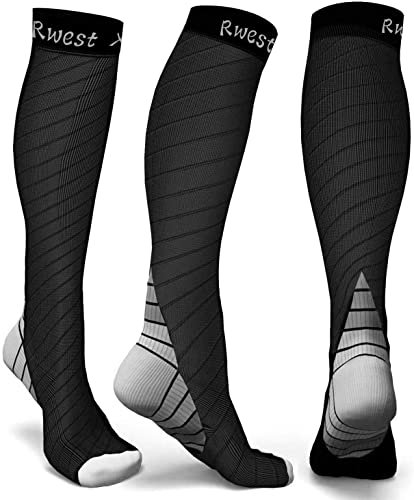 Rwest X Calze Compressione Graduata Donna e Uomo, Calze Elastiche a Compressione Graduata per Sport, Migliora Le Prestazioni per Sport, Corsa, Escursioni, Giri in Bici, Viaggi in Aere
