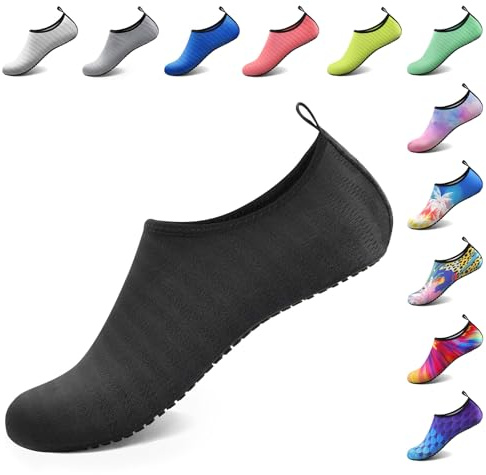 ATHMILE Water Shoes for Women Men Barefoot Quick-Dry Aqua Socks for Beach Swim Pool River Yoga Lake Surf Sport Cruise Essentials Swimming Size 8.5-9.5 Women/7.5-8.5 Men