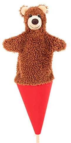 Marionette Märchenfigur Handpuppe Bär 36 cm, Ideal für Puppentheatre und Rollenspiele, für Kinder Baby Jungen Mädchen