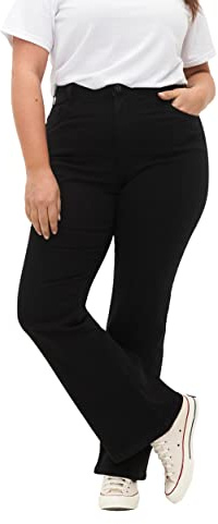 Zizzi Damen Jeans Große Größen - Flash - High Waist Bootcut Damenjeans mit Leicht Ausgestelltem Bein - aus Baumwollmischung mit Stretch - Plus Size Hose Größe 42-56