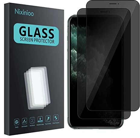 Nixinioo [2 Stück] Sichtschutz Schutzfolie für iPhone 11 pro/iPhone x, Anti-Spy Schutzglas, Sichtschutzfolie, [Anti-Spion] [14H Härte ] [Bläschenfrei] [Kratzfest]