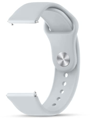 Tobfit 20mm Uhrenarmbänder, Verstellbarer Weiches Silikon Sport Ersatz Uhrenarmbänder 20mm für Herren Damen(Grau)