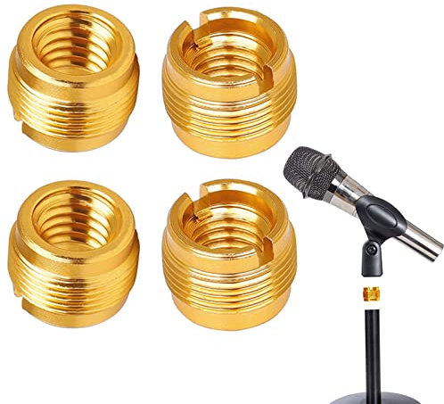 Mikrofon Schrauben, Mikrofonständer Adapter, Mikrofon Schrauben Adapter, 3/8 Weiblich auf 5/8 Männlich Gewindeadapter, 4 Stück Mikrofon Gewinde Adapter, Zubehör für Mikrofonhalterungen, Butyeak