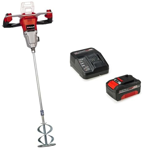 Einhell Professional Mélangeur pour peinture et mortier sans fil TP-MX 18-2 Li BL Solo Power X-Change (2 vitesses, moteur sans charbon, 720 tr/min max, agitateur 120mm) avec Chargeur et Batterie 4,0Ah