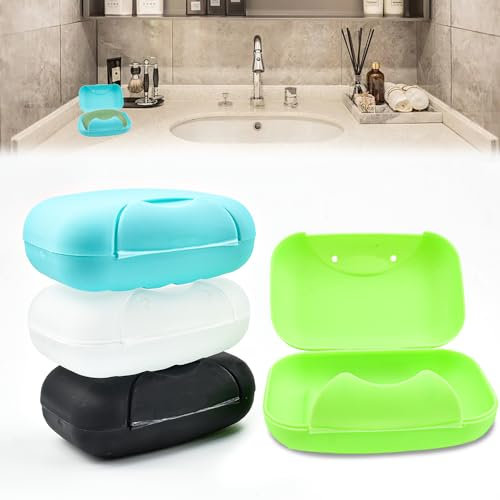 DTYGUIXE 4PCS Boîte à Savon Voyage Avec Couvercle - Porte-Savon en Plastique Solide Étanche et Scellé - Portable Pour Salle de Bain (4 Couleurs)