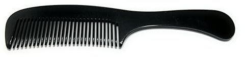 Swedish Crown Peigne à manche scié 18 cm fait main Peigne de coiffure noir en acétate de cellulose (6055 schw CA)