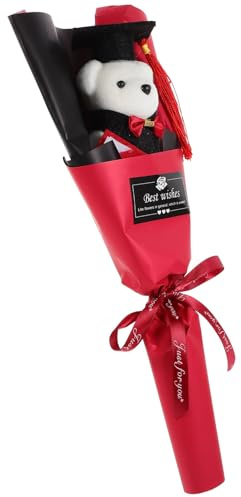 HOLIDYOYO Bouquet Di Laurea Con Orsetto Dottore Composizione Floreale Creativa Per Festeggiamenti Di Laurea Unico e Decorazione Per Feste