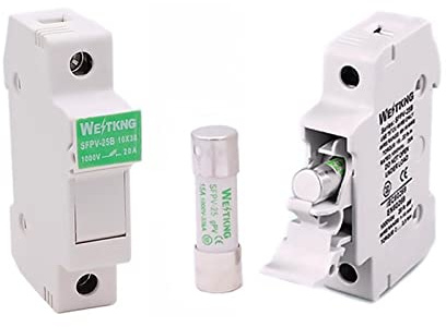 1 Satz Photovoltaik-Solar-Sicherungshalter mit 10 x 38 mm DC 1000 V 1 A 3 A 5 A 10 A 15 A 20 A 25 A 32 A for Combiner Box Solar Zubehör für Industrieschalter (Color : 10a, Size : 1 UK)