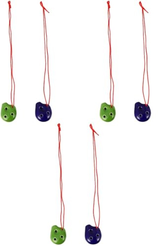 BESTonZON 6 Stk 6-Loch-Okarina Okarina-Taste Kunsthandwerk für Kinder Weihnachtskette Weihnachtssto Geschenkidee Okarina für Anfänger Weihnachten Loch Okarina Noten Lanyard Musikinstrument