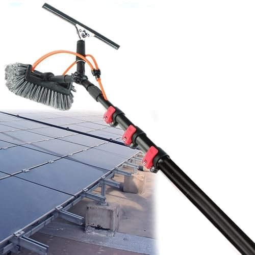 XINGSHANG 2-in-1 Teleskopstange，teleskop waschbürste Reinigung von，teleskop waschbürste Reinigung von Photovoltaik/Solar/Fassade/Fenster,PV Anlage Reinigung Universale 3-12m (Size : 20FT/6M)