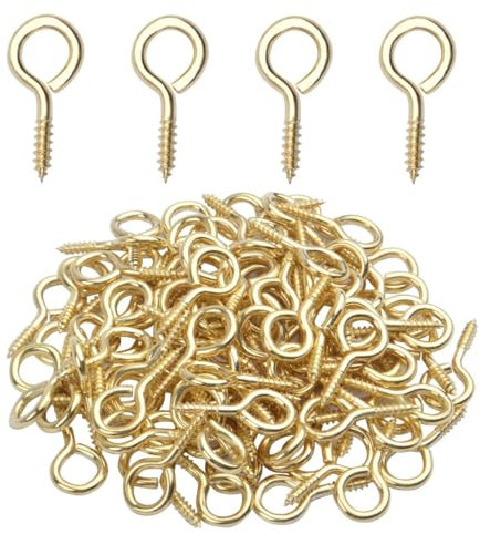 FKWKUW 300 Stück Schraubösen Klein Mini Ösenschrauben Ösenschrauben Schraubösen Schmuck Mini Eye Pins Edelstahl Kleine Ösenstifte Ösenschraube Für Anhänger Perlen Schmuckherstellung Machen(Gold)