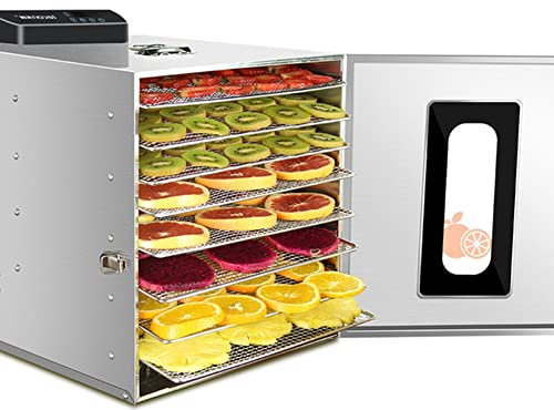 PASPRT Deshidratador de Alimentos de 8 bandejas, secador de Alimentos con Temporizador Digital y Control de Temperatura, para Uso doméstico de Carne de Res, Hierbas, Frutas y Verduras