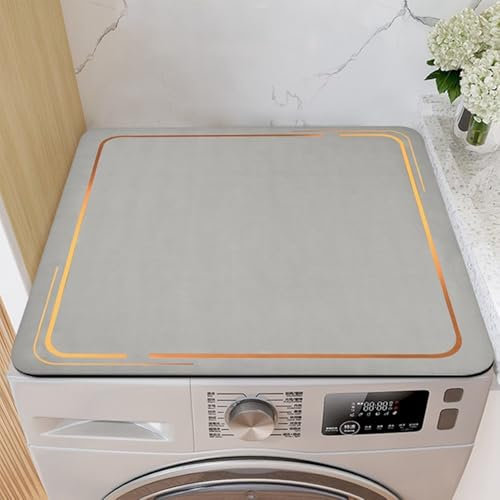 Highdi Housse de Protection pour Machine à Laver Top, Coussin de Machine à Laver Antidérapant Housse de Machine à Laver pour Machine à Laver Ou Sèche-Linge (Gris,50x50cm)