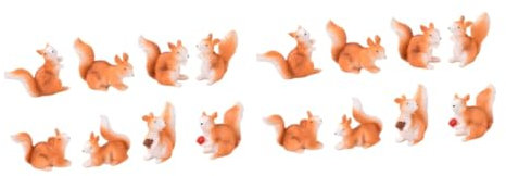 FUNOMOCYA 16 STK kleine Eichhörnchenverzierung Pflanzen Spielzeuge Hasen- Figur Cute Decor bastelzeug kinderspielzeug Tier Miniatur-Eichhörnchen-Ornament Mikro-Ornamente Harz