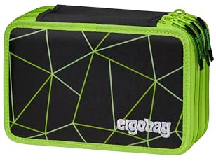 ergobag Astuccio maxi | Set da 40 pezzi con matite colorate e pennarelli Lyra, righello, forbici e scomparto per monete, ideale per la scuola