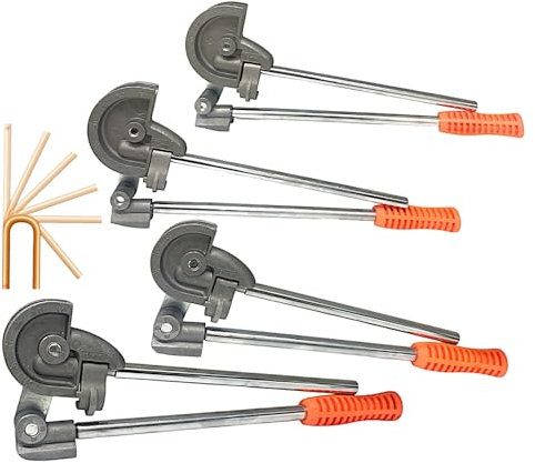 Set 4 Curvatubi Piegatubi Manuale 10-12-14-16mm 180° Pinza Piegatrice Piega Tubo per Rame, Ottone, Alluminio