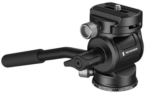 SMALLRIG Tête Vidéo CH3, Tête Fluide pour Trépied, avec Plaque à Dégagement Rapide pour Arca Swiss, Support Pivotant à 360° et Inclinaison à 90°/-70°, Charge Maximale 3 kg/6,6 LB pour Caméra - 4936