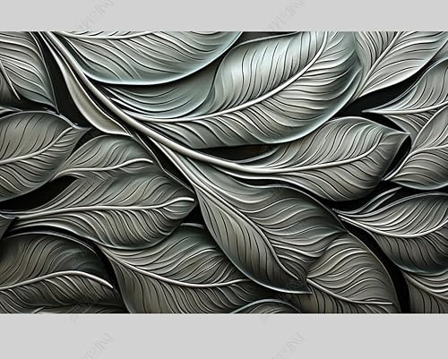 MZOwallpaper Papier Peint Intissé Relief Des Feuilles De Basho Poster Tableaux Muraux Tapisserie Photo Trompe L'Oeil Salon Chambre Art Mural 400Cm(L) X280Cm(H)