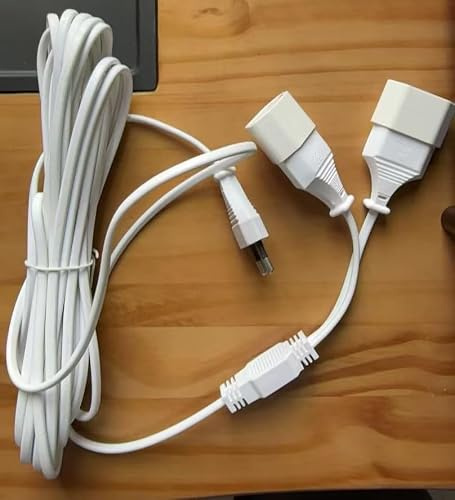 2M Eurostecker Verlängerung Stromkabel Netzkabel 2M Verlängerungskabel mit Eurostecker Eurostecker 90 Grad Kurz, 2,5A/250V Flachstecker Verlängerung für Haushaltsgeräte Monitor, Beamer, Lampen