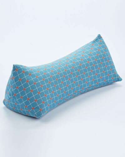 EDMILE Adjustable Buckwheat Neck Roll Pillow with Ergonomic Support, Firm Hard Filling for Multi-Purpose Cooling Neck Pillow, Washable Cover, Blue 6 * 15 inch
