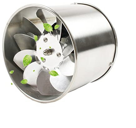 MTBDD Bathroom Exhaust Fan 4 Inch Stainless Steel Pipe Exhaust Fan Window Duct Air Ventilation Blower Toilet Kitchen Ventilator with Cover Booster Extractor 100mm Bathroom Fan(No cover)