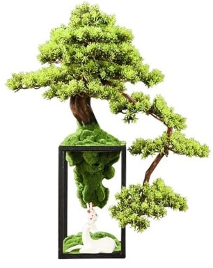 DFHS46JK Bonsaï Artificiel Bonsaï Artificiel au Sol avec Cadre en Fer, cyprès Artificiel, Ornement for Salon, entrée, Meuble TV Plantes artificielles(Green)