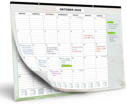 Wandkalender 2025-2026 von SmartPanda - Kalender 2026 - Monatskalender für den Tisch Von November 2025 bis Dezember 2026 - Ein Monat zur Ansicht - 33 cm x 43 cm - auf Deutsch