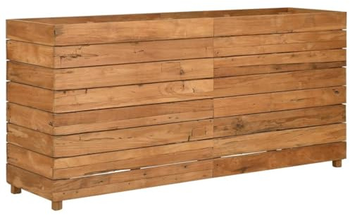 Bancal de teca y acero de 150 x 40 x 72 cm – duradero y respetuoso con el medio ambiente para el cuidado del jardín – ideal para pequeños jardines