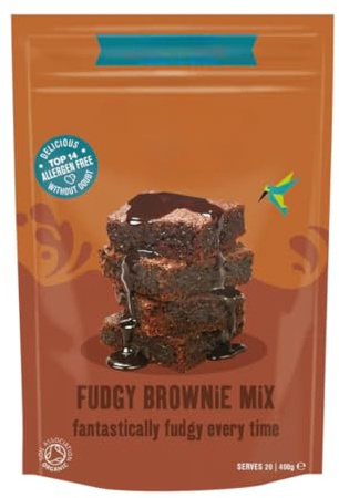 Fudgy Brownie Mix 400g - Vegan, Natural Ingredients, Gluten-Safe, Dairy-Safe, Nut-Safe, Top 14 Allergen-Safe Baking Mix - Makes 20 Gooey Chocolate Brownies