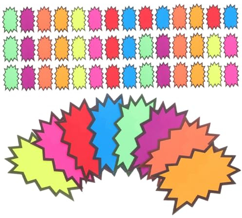 Veemoon 160 Etiquetas Adhesivas Fluorescentes Para Etiquetas Para Supermercados Carteles De Venta Letreros Para Tiendas Letreros De Oferta De De