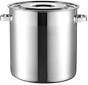 Heavy Duty 33L Stockpot, 304 Food Grade Stainless Steel, Induction Compatible Cookware with Lid, Versatile for Gas, Electric & Induction Heat Sources - 35x35cm