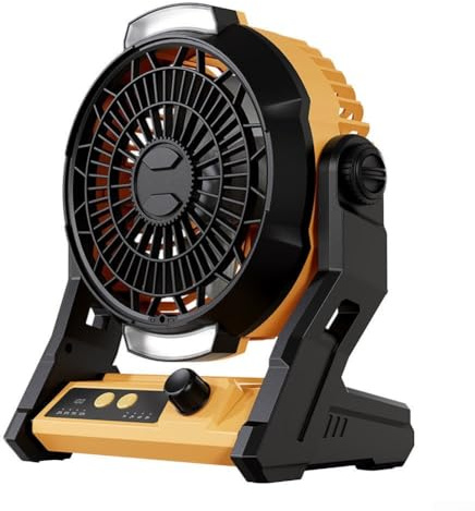 Ventola di raffreddamento USB, ventilatore da campeggio all'aperto con power bank da 10000 mAh, velocità regolabili a 100 livelli, per smartphone, camper, yacht, desktop (arancione)
