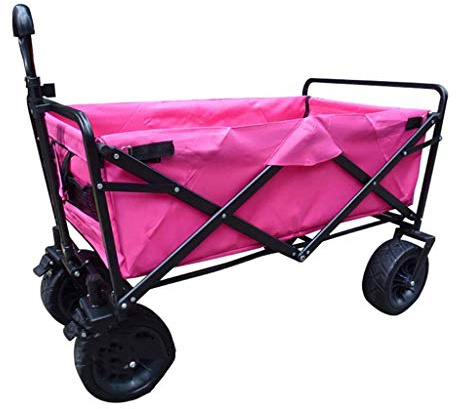 Chariot de jardin pliable – Chariot utilitaire multifonction pour le camping et la plage – Design à 4 roues – Capacité jusqu'à 80 kg