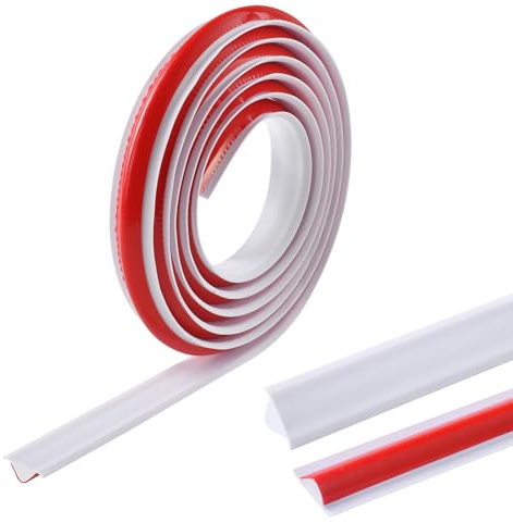 Giunto di Finitura Autoadesivo per Piani di Lavoro Cucina, Angoli, Piastrelle, Profili di Finitura, Sigillatura Giunti Angolari, Strisce di Finitura Angolari 10M Bianco