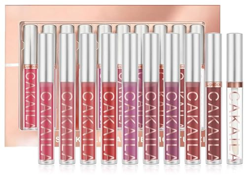 LOPHE Läppstift matt läppglans-set, 10 färger matt läppstift set med studsande läppglans, fuktgivande läppstift vattentät och långvarig, #02