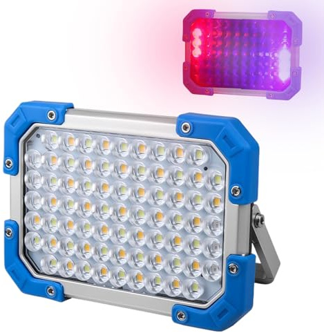 Lámpara de trabajo LED recargable, proyector portátil impermeable de 7 modos | Lámpara LED recargable de 3600 mAh para trabajo - para el hogar, garaje, taller al aire libre