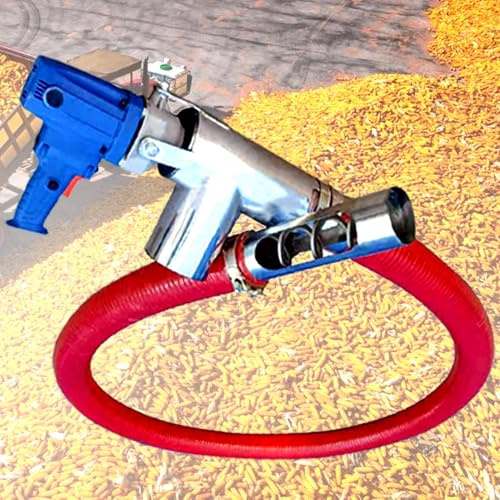 GYKOZY Trasportatore a coclea Industriale da 220 V, Pompa di aspirazione per Cereali da 1,5 m con Doppio Cerchio Rinforzato, Porta di Alimentazione in Acciaio Inossidabile per Il trasferimento