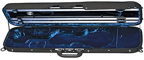 GEWA estuche para violín 4/4 Liuteria Maestro - negro/azul - Núcleo térmico - Suspensión acolchada flotante - Funda de tornillo hidrófuga - Cerradura suiza - Correas tipo mochila
