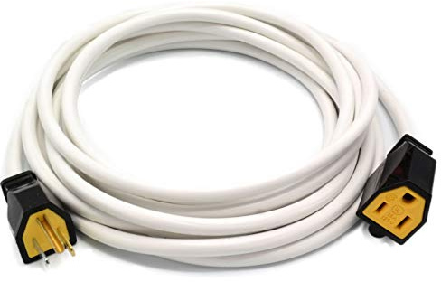 HDIUK North american USA Mains extension lead 3 wire with ground NEMA (15 Metre, White)