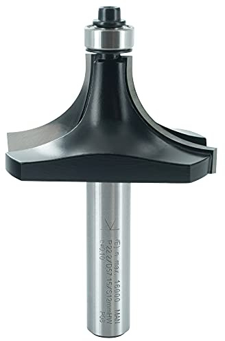 ENT 14386 Abrundfräser HW, Schaft (S) 12 mm, Durchmesser (D) 57,1 mm, NL 28,6 mm, R 22,2 mm, SL 45 mm, mit Kugellager