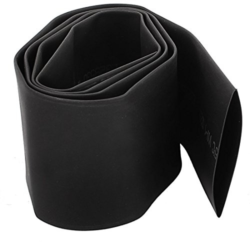 sourcingmap 35mm Dia 58mm Flat Width Heat Shrinkable Tube Shrink Tubing Sleeve Cable Wrap 1m Black