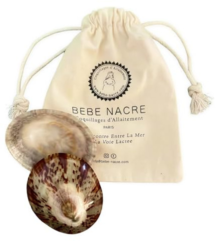 Bébé Nacre Coquillages Allaitement 100% Naturels, Atelier Français Artisanal, Protection Cicatrisation mamelons, Apaise Soulage Les crevasses, Coupelles Écologique et Réutilisable, Nacre, (Large)