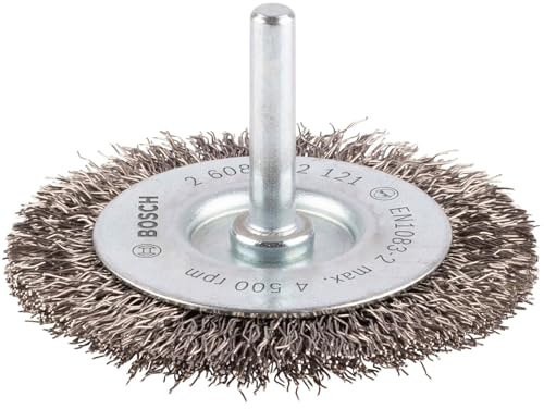 Bosch 1x Disco Alambre Ondulado PRO Inox clean Vástago Cil. | para Acero inoxidable, Metales no ferrosos, Ø 70 mm, Professional Accesorios Taladro